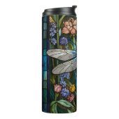 Dragonfly boho floral botanical stain glass thermosbecher (Nach links gedreht)