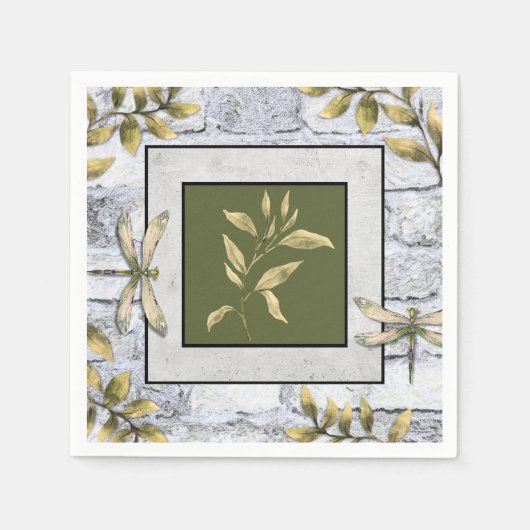 Dragonfly Botanic Paper Napkin Serviette (Vorderseite)