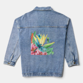 Dragonfly Botanical Paradise Denim-Jacke Jeansjacke
