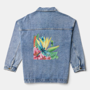 Dragonfly Botanical Paradise Denim-Jacke Jeansjacke