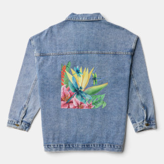 Dragonfly Botanical Paradise Denim-Jacke Jeansjacke
