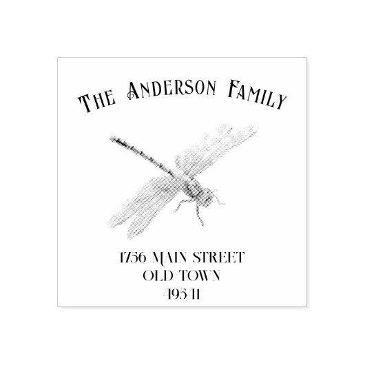 Dragonfly-Briefmarke Gummistempel (Prägung)