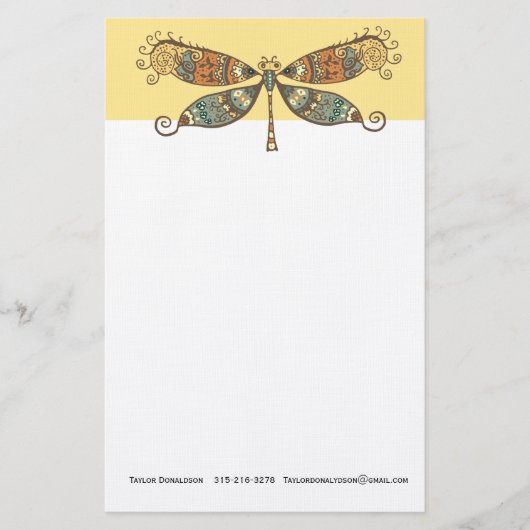 Dragonfly Briefpapier (Vorderseite)