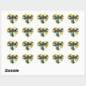 Dragonfly Bug Insect Blume Silhouette Herz-Aufkleber (Blatt)