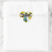 Dragonfly Bug Insect Blume Silhouette Herz-Aufkleber (Tasche)