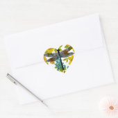 Dragonfly Bug Insect Blume Silhouette Herz-Aufkleber (Umschlag)