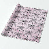 Dragonfly Bug Insect Lover Pink Geschenkpapier (Ungerollt)
