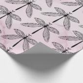 Dragonfly Bug Insect Lover Pink Geschenkpapier (Ecke)