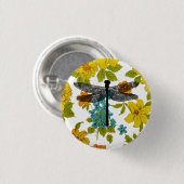 Dragonfly Bug Insect Natur Silhouette Art Button (Vorne & Hinten)