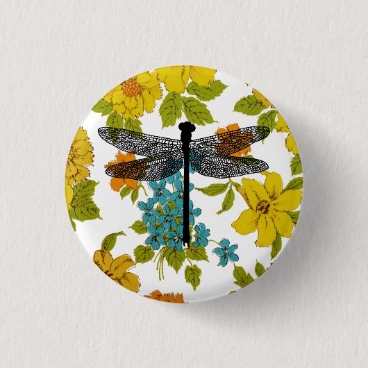 Dragonfly Bug Insect Natur Silhouette Art Button (Vorderseite)