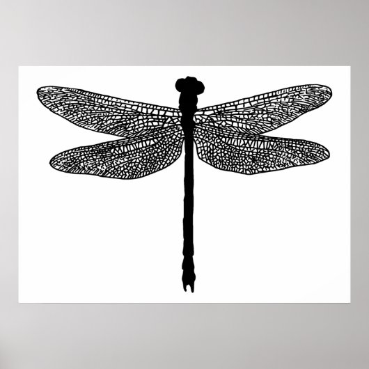 Dragonfly Bug Insect Natur Silhouette Art Poster (Vorne)