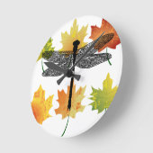 Dragonfly Bug Insect Silhouette Blatt Art Runde Wanduhr (Winkel)