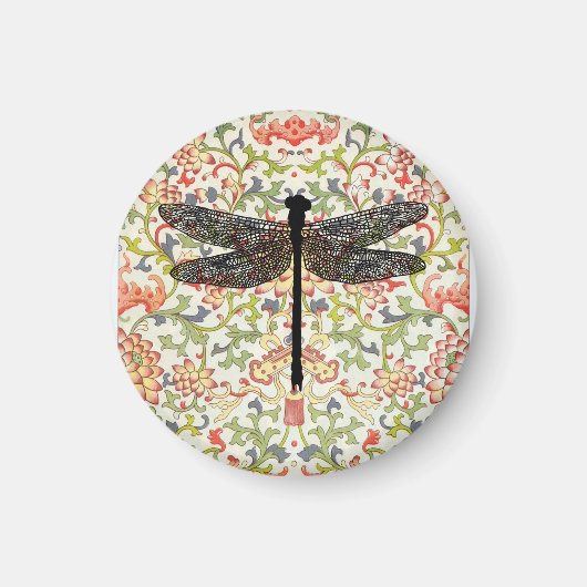 Dragonfly Bug Insektenflora Silhouette Art Magnet (Vorne)