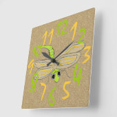Dragonfly Bug Quadratische Wanduhr (Winkel)