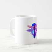 Dragonfly buntes Bild Geschenkidee Kaffeetasse (Vorderseite Links)