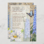 Dragonfly Butterfly Delphinium Couples Dusche Einladung (Vorne/Hinten)