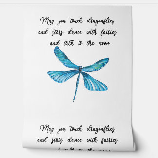 Dragonfly Butterfly Floral drucken Geschenk Sprich Tapete