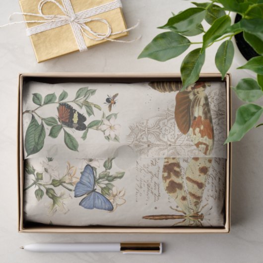 Dragonfly Butterfly Moth Blume Seidenpapier (Geschenk)