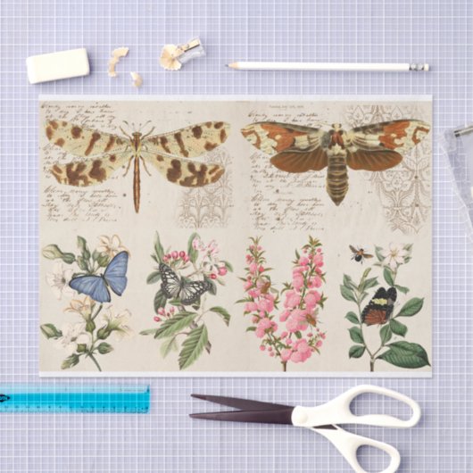 Dragonfly Butterfly Moth Blume Seidenpapier (Handwerk)