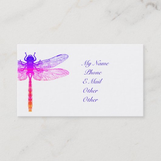 Dragonfly Calling Card oder Visitenkarte Telefonnummerkarte (Vorderseite)