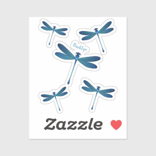 Dragonfly-Cartoon Aufkleber (Blatt)
