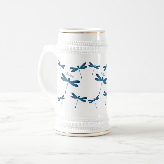 Dragonfly-Cartoon Bierglas (Vorderseite Links)