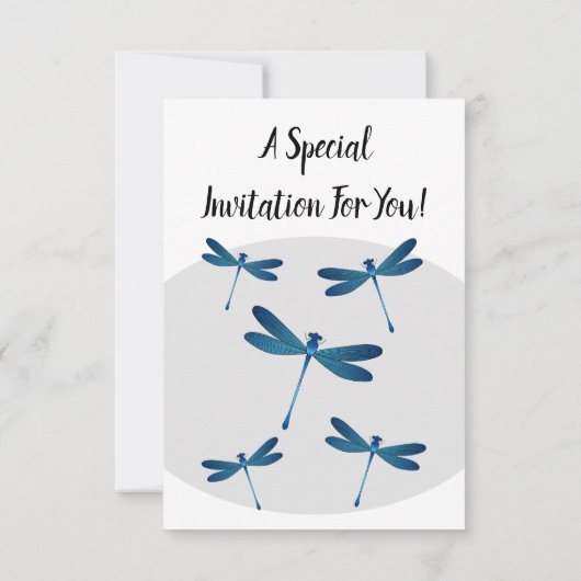 Dragonfly-Cartoon Einladung (Rückseite)