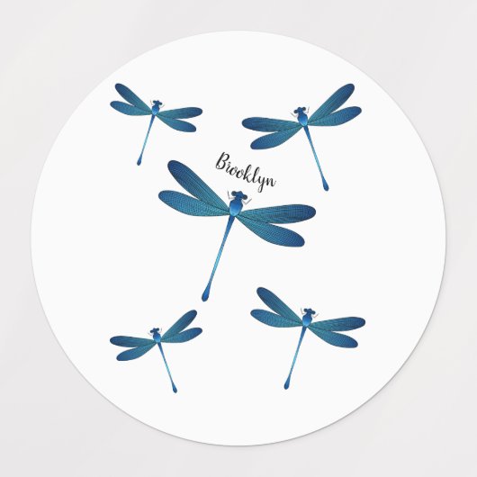 Dragonfly-Cartoon Etiketten (Design 1)