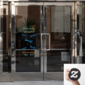 Dragonfly-Cartoon Fensteraufkleber (Büro Tür)
