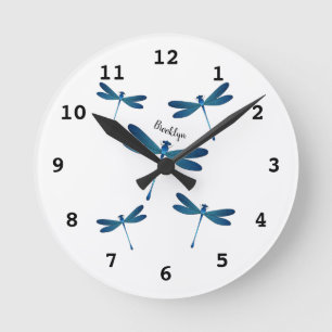 Dragonfly cartoon illustration runde wanduhr