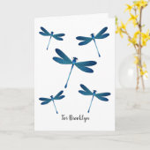 Dragonfly-Cartoon Karte (Gelbe Blume)