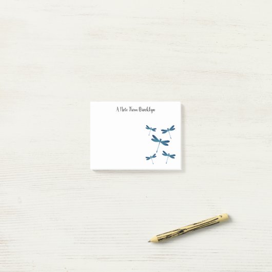 Dragonfly-Cartoon Post-it Klebezettel (Auf Schreibtisch)