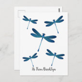 Dragonfly-Cartoon Postkarte (Vorne/Hinten)