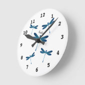 Dragonfly-Cartoon Runde Wanduhr (Winkel)