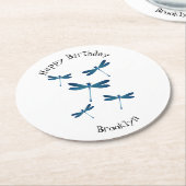 Dragonfly-Cartoon Runder Pappuntersetzer (Angewinkelt)