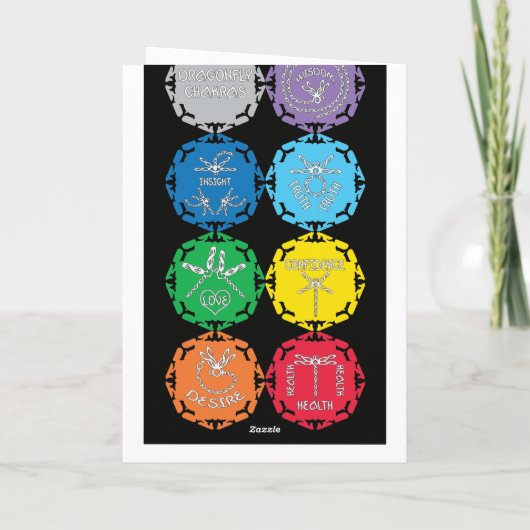 Dragonfly Chakras Design Karte (Rückseite)