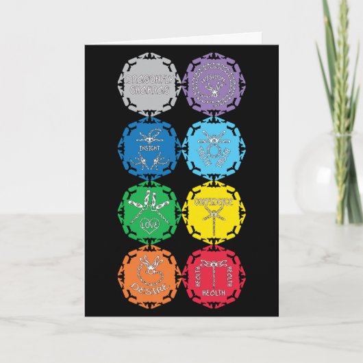 Dragonfly Chakras Design Karte (Vorderseite)