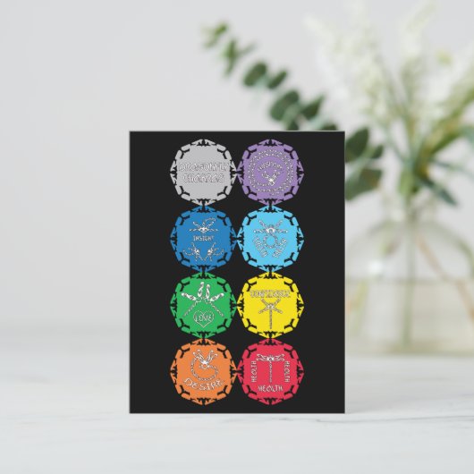 Dragonfly Chakras Design Postkarte (Stehend Vorderseite)