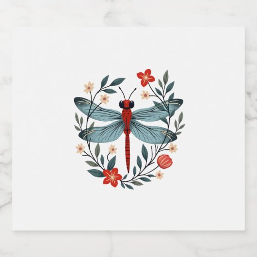 Dragonfly Christmas T-Shirt_1 (1) Schaumweinetikett (Einzelnes Label)