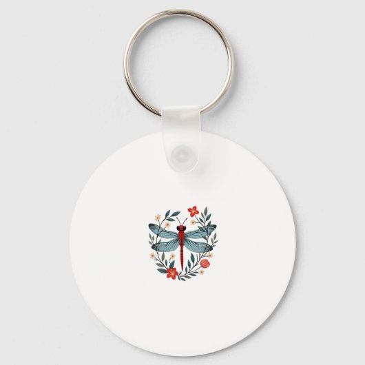 Dragonfly Christmas T-Shirt_1 (1) Schlüsselanhänger (Vorderseite)