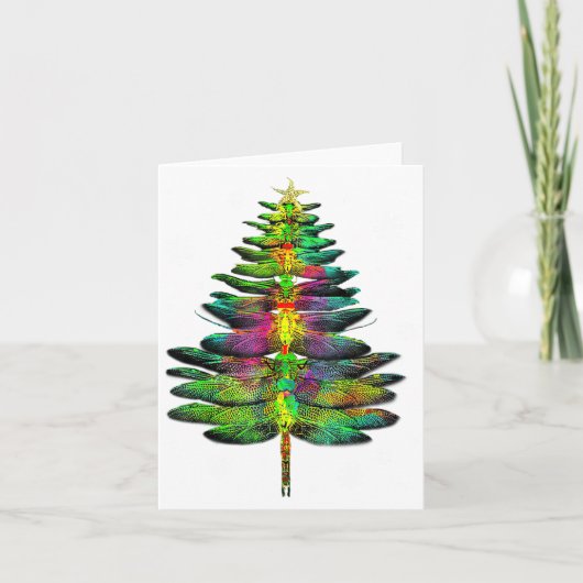 Dragonfly Christmas Tree Dragonfly Xmas Karte (Vorderseite)