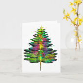 Dragonfly Christmas Tree Dragonfly Xmas Karte (Gelbe Blume)