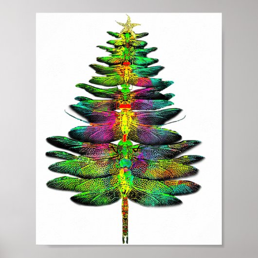 Dragonfly Christmas Tree Dragonfly Xmas Poster (Vorne)