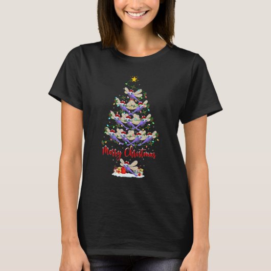 Dragonfly Christmas Tree Lights Dragonfly Xmas T-Shirt (Vorderseite)