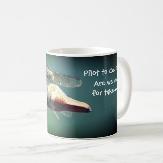 Dragonfly Co Pilot Funny Kaffeetasse (VorderseiteRechts)