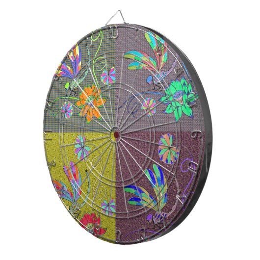 Dragonfly Collage Dartscheibe (Vorderseite rechts)