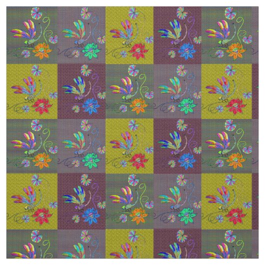 Dragonfly Collage Fabric Stoff (Muster)