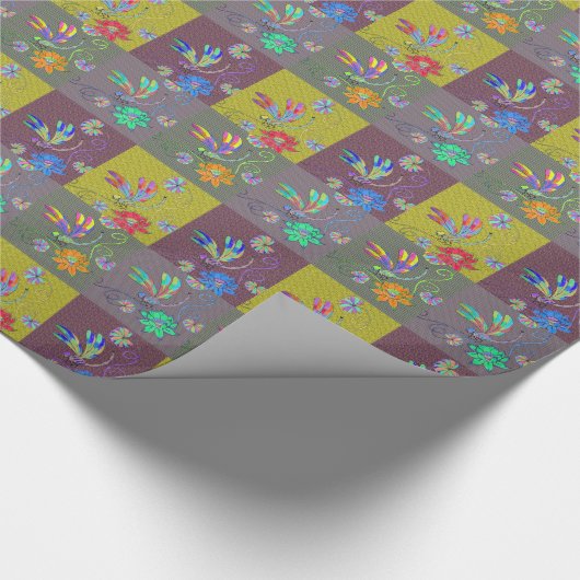 Dragonfly Collage Geschenkpapier (Ecke)