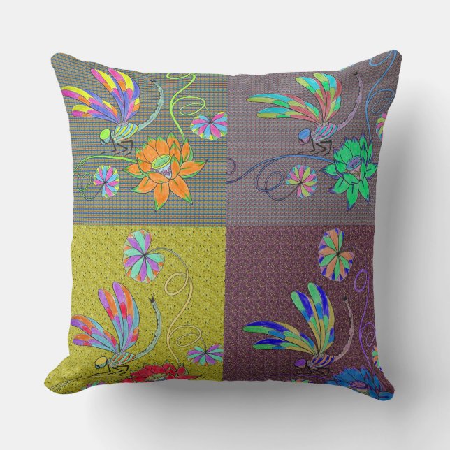 Dragonfly Collage Pillow Kissen (Vorderseite)