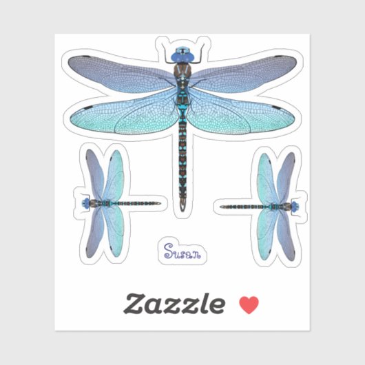 Dragonfly Contour Vinyl Sticker Labels (Blatt)